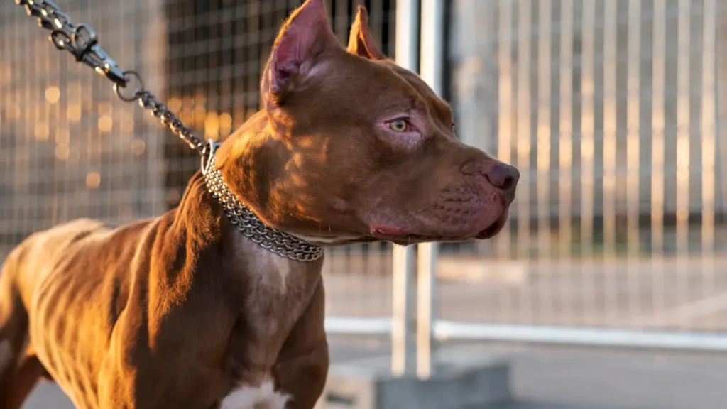 Perro pitbull en el parque que requiere el certificado médico para animales peligrosos en Córdoba.
